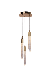 Shard 3 Light Pendant Gold LED Ex display